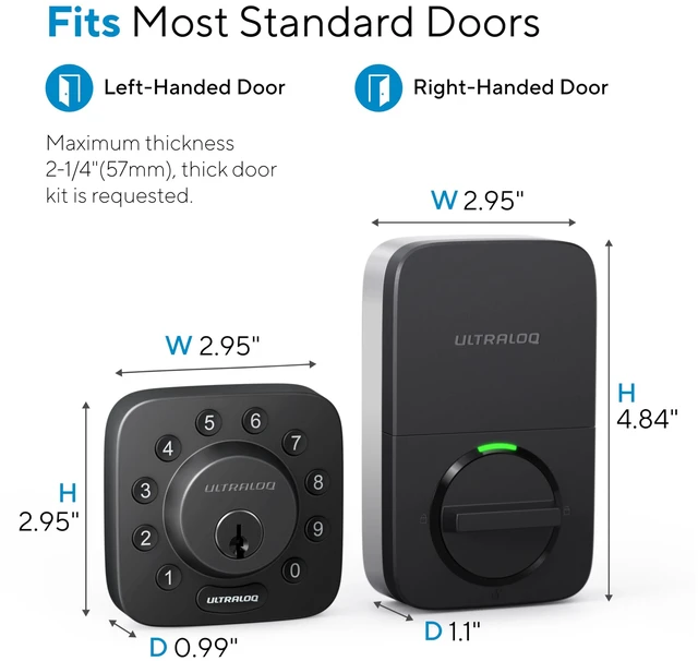 Alt view image 6 of 7 - U-Bolt Smart Lock, 5-in-1 Keyless Entry Door Lock with App Control, Keypad Deadbolt, Auto Unlock, Auto Lock, Smart Door Lock, Smart Locks for Front Door, ANSI Grade 1, Black