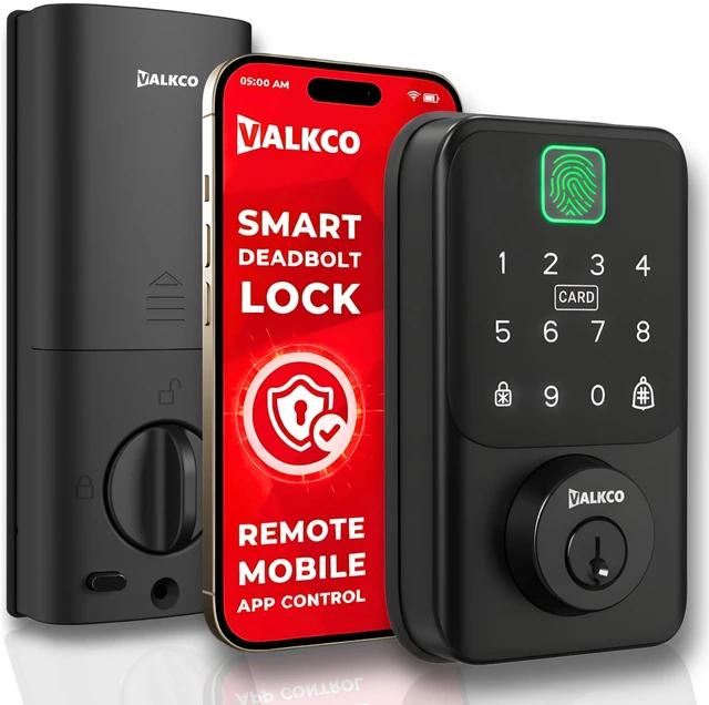 Main image of Smart Deadbolt V600BF Smart Door Lock for Front Door, Keyless Entry Door Lock with Fingerprint, Touch Keypad, RFID Card and Mobile App Control, Auto Lock, DIY Easy Install, IP65 Weatherproof.