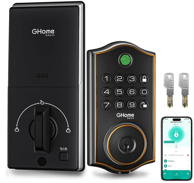 Main image of Fingerprint Door Lock for Front Door, 1.0s Unlock AI Self-Learning Keyless Entry Deadbolt with App Control, Keypad, Auto Lock, Digital Code Smart Lock for Home, Airbnb, Apartment, Garage