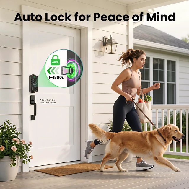 Alt view image 6 of 7 - Fingerprint Door Lock for Front Door, 1.0s Unlock AI Self-Learning Keyless Entry Deadbolt with App Control, Keypad, Auto Lock, Digital Code Smart Lock for Home, Airbnb, Apartment, Garage