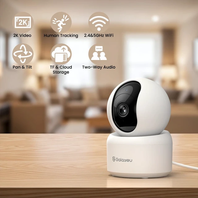 Alt view image 3 of 6 - 5G&2.4G Dual-Band Indoor Cameras for Home Security in 2K, G2 4Pack | Wi-Fi/Nanny/Pet Cam/Baby Monitor, with Phone APP, PTZ, Night Vision, Plug-in, 2-Way Talk, Siren, 24/7 TF Card, Cloud Storage