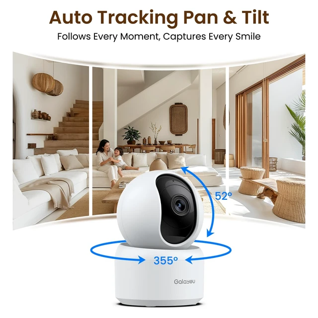 Alt view image 4 of 6 - 5G&2.4G Dual-Band Indoor Cameras for Home Security in 2K, G2 4Pack | Wi-Fi/Nanny/Pet Cam/Baby Monitor, with Phone APP, PTZ, Night Vision, Plug-in, 2-Way Talk, Siren, 24/7 TF Card, Cloud Storage