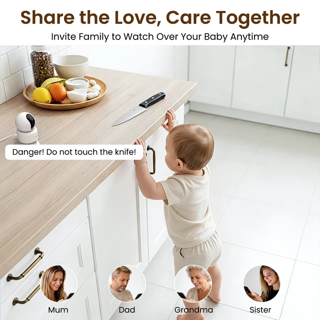 Alt view image 5 of 6 - 5G&2.4G Dual-Band Indoor Cameras for Home Security in 2K, G2 4Pack | Wi-Fi/Nanny/Pet Cam/Baby Monitor, with Phone APP, PTZ, Night Vision, Plug-in, 2-Way Talk, Siren, 24/7 TF Card, Cloud Storage