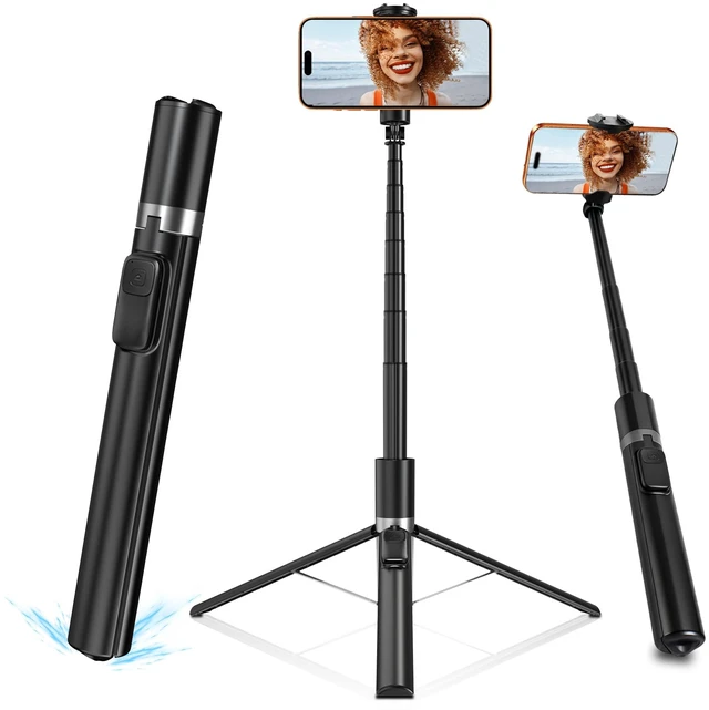 Main image of Automatic Phone Tripod, 67 Auto-Deploy Selfie Stick Tripod with Remote - 360° Rotatable Extendable - Portable Phone Tripod Stand for Video Recording on iPhone Android