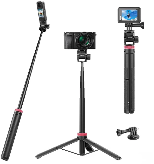 Main image of MT-71 Tripod Selfie Stick & Vlog Handle with Magnetic Quick Release&1/4'' Screw, 59in Extendable Lightweight Tripod Stand (7-Section) for DJI Pocket 3/Insta360 X5 X4 X3 Series
