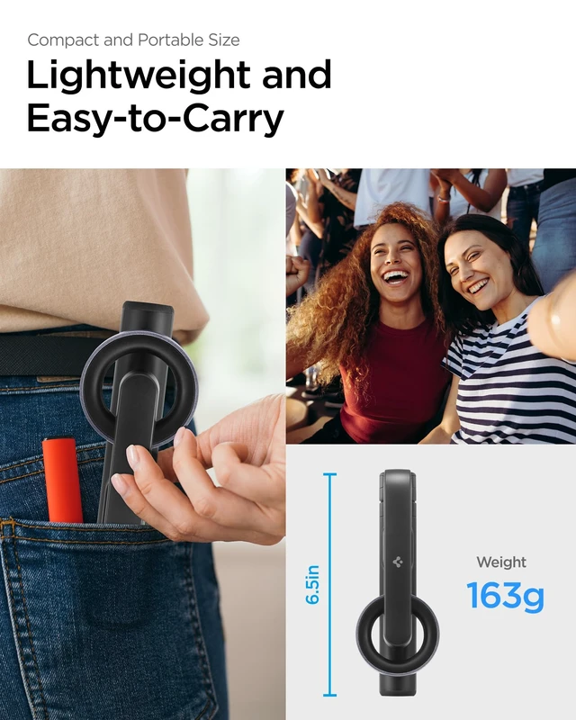 Alt view image 4 of 7 - MagSafe Selfie Stick Tripod Stand Rechargeable Remote Control | 24" Extendable Holder Travel-Friendly Portable Adjustable Compatible with iPhone, Pixel, Galaxy w/ Magnetic Case - Black