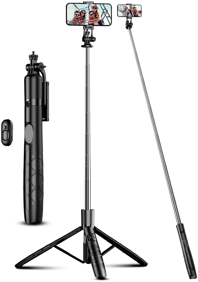 Main image of 71" Phone Tripod & Selfie Stick, All in One Extendable Cell Phone Tripod with Wireless Remote, Tripods Stand for iPhone & Travel Selfie Stick 360° Rotation Compatible with iPhone Android, Camera