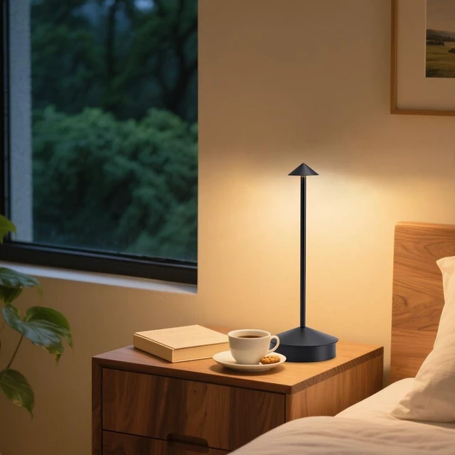 Alt view image 5 of 7 - 2 Pack LED Cordless Table Lamp, Portable 6000mAh Rechargeable, Touch Control Outdoor Table Lamp, 3 Color Dimmable Cordless Table Lamps for Restaurant, Patio, Bedroom, Outdoor - Black