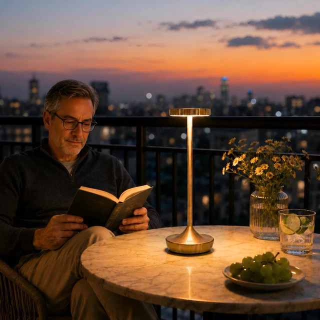 Alt view image 4 of 7 - 2 Pack Cordless Table Lamps Rechargeable 6000mAh, 72H Runtime | Stepless Touch Dimming with 3 Color Modes & Memory Function, IP54 Waterproof for Restaurants, Dining, Home & Patios (Bronze)