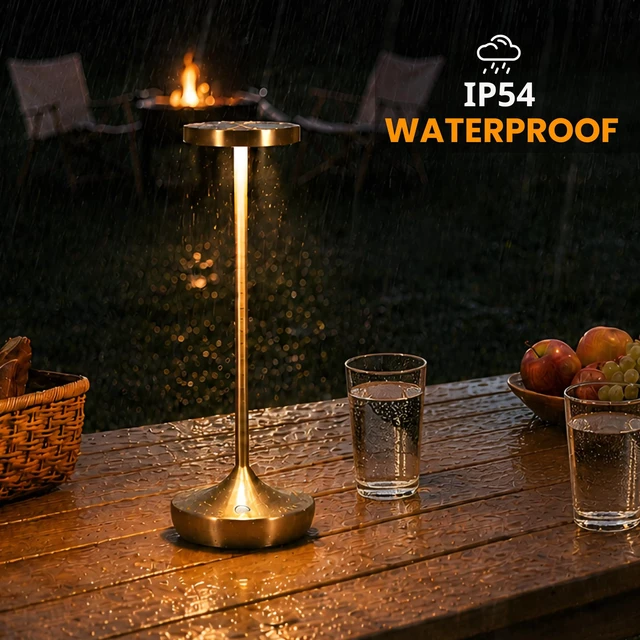 Alt view image 3 of 7 - 2 Pack Cordless Table Lamps Rechargeable 6000mAh, 72H Runtime | Stepless Touch Dimming with 3 Color Modes & Memory Function, IP54 Waterproof for Restaurants, Dining, Home & Patios (Bronze)