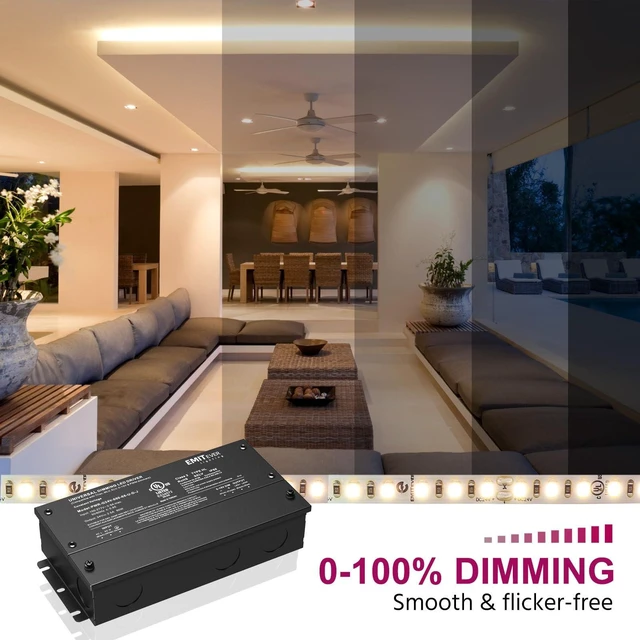 Alt view image 6 of 7 - 60W 24V 5-in-1 Dimmable LED Driver,AC 110-277V to DC Power Supply | ELV/MLV/TRIAC/0-10V/PWM Compatible,Works with Lutron & Leviton,Transformer for LED Lighting,Waterproof IP67,UL Listed,class 2