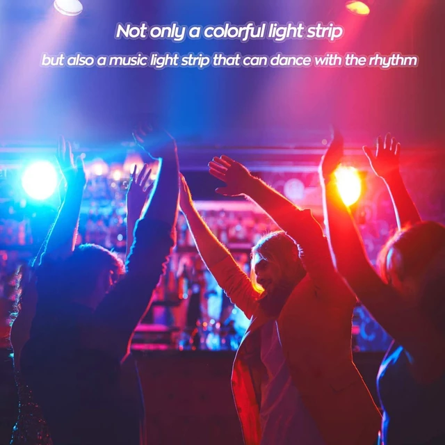 Alt view image 7 of 7 - Battery Operated LED Strip Lights 32.8ft, Battery Powered Led Strip Lights for Bedroom Color Changing APP Remote, USB Led Lights for TV, Room, Kitchen, Party