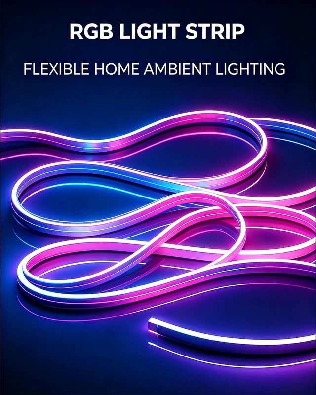 Alt view image 6 of 7 - LED Neon Rope Lights, RGB Strip Lights 10FT | Light Follows Sound, Custom Colors, Remote Control, Waterproof IP68, DIY Design