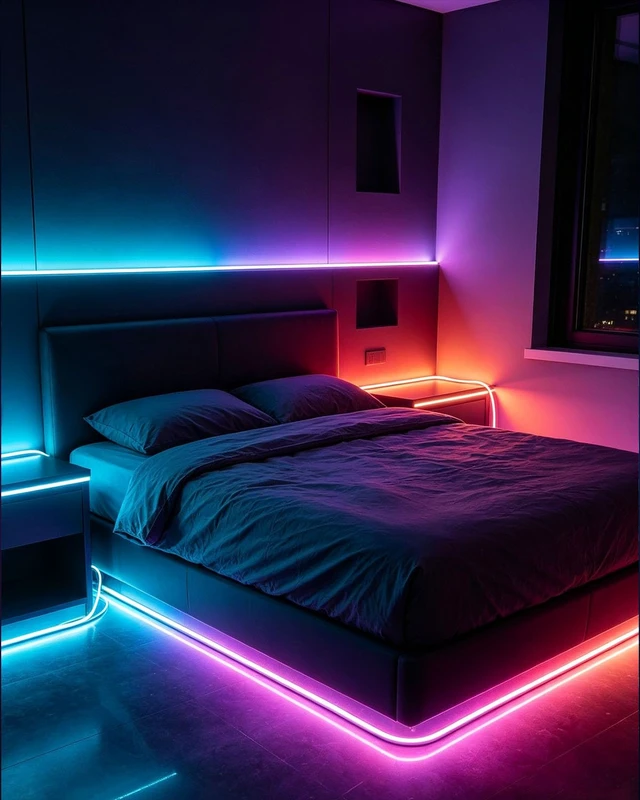 Alt view image 7 of 7 - LED Neon Rope Lights, RGB Strip Lights 10FT | Light Follows Sound, Custom Colors, Remote Control, Waterproof IP68, DIY Design