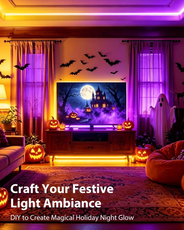 Alt view image 3 of 7 - LED Strip Lights Kit, RGB Color Changing Tape Light Pre-Cut 4FT | UL Listed with RF Remote 12V Power Supply Connectors, Dimmable 12 Colors 19 Dynamic Modes for Cabinet Shelf Display Backlight