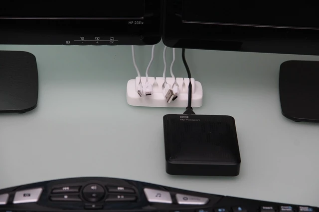 Alt view image 2 of 7 - Heaviest Cable Organizer on the Market! Compact and Weighted Desktop Cord Holder for Desk and Nightstand, Eco-Friendly Silicone, No Bad Smell, Bundled with 4 Reusable Cable Ties! (White)