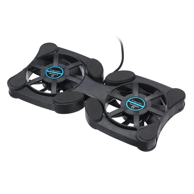 Alt view image 5 of 7 - Mini USB Laptop Cooling Pad with 2 Fans Foldable Portable Cooler for 7-15 Inch Notebook, Adjustable Arms Quiet Use Overheat Prevention