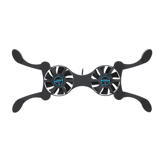 Alt view image 6 of 7 - Mini USB Laptop Cooling Pad with 2 Fans Foldable Portable Cooler for 7-15 Inch Notebook, Adjustable Arms Quiet Use Overheat Prevention