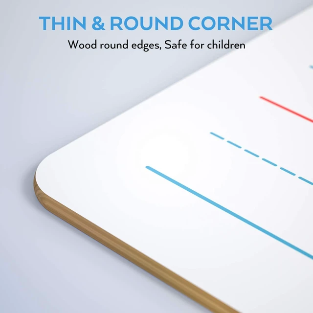 Alt view image 4 of 7 - Dry Erase Lap Board 9 x 12 inches 2 Pack Ruled Kid Double Sided | Blank & Lined Small Lapboard with 8 Pens, 2 Eraser, Learning Mini Whiteboard Portable for Student and Classroom Use