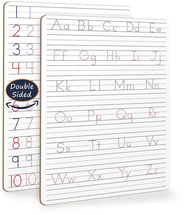 Main image of Alphabet Tracing Whiteboard, Dry Erase Lapboard 9x12 | Double Sided, Dotted Guided Letters and Numbers, Reusable Easy Clean Crisp Surface, Homeschool & Classroom Ready Ages 3 to 5