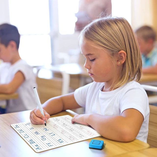 Alt view image 2 of 7 - Alphabet Tracing Whiteboard, Dry Erase Lapboard 9x12 | Double Sided, Dotted Guided Letters and Numbers, Reusable Easy Clean Crisp Surface, Homeschool & Classroom Ready Ages 3 to 5