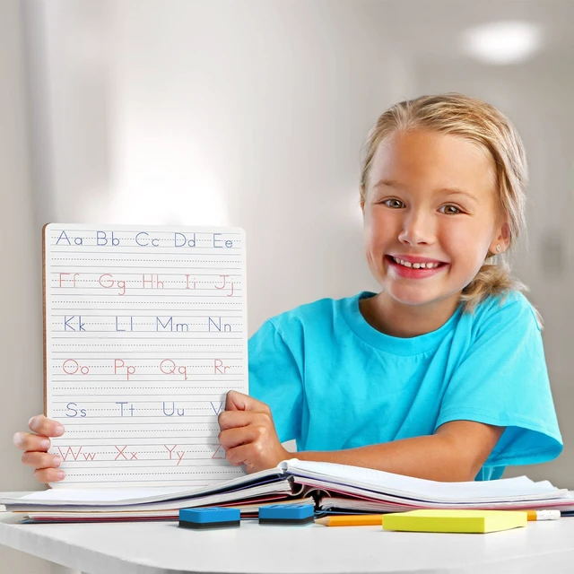 Alt view image 4 of 7 - Alphabet Tracing Whiteboard, Dry Erase Lapboard 9x12 | Double Sided, Dotted Guided Letters and Numbers, Reusable Easy Clean Crisp Surface, Homeschool & Classroom Ready Ages 3 to 5