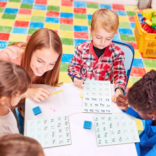 Alt view image 7 of 7 - Alphabet Tracing Whiteboard, Dry Erase Lapboard 9x12 | Double Sided, Dotted Guided Letters and Numbers, Reusable Easy Clean Crisp Surface, Homeschool & Classroom Ready Ages 3 to 5