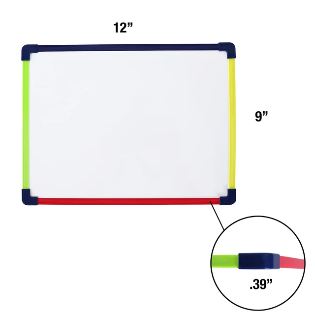 Alt view image 2 of 5 - Dry Erase Board, Magnetic Whiteboard with Lines and Frame, 2-Sided 9" x 12" | Handwriting Lines Front - Blank Back