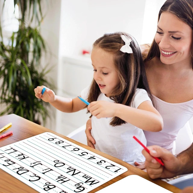 Alt view image 3 of 6 - 24pcs Double Sided Cardboard Lined Dry Erase Whiteboard Ruled Writing Paper Cardboard Handwriting Practice for Student Teacher Learning Tool Mini Portable Drawing Learning 12" x 9"