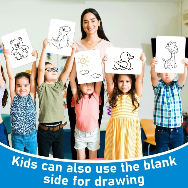 Alt view image 5 of 6 - 24pcs Double Sided Cardboard Lined Dry Erase Whiteboard Ruled Writing Paper Cardboard Handwriting Practice for Student Teacher Learning Tool Mini Portable Drawing Learning 12" x 9"