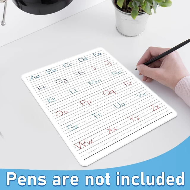 Alt view image 4 of 7 - 24pcs Dry Erase Board with Lines Handwriting Practice Letter Alphabet Tracing Thickened Whiteboard Must Haves Double Sided Teacher Tool Portable Drawing 12" x 9"