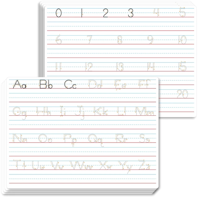 Main image of 8 Packs Alphabet & Number Whiteboards, Double Sided Dry Erase Board Letters Numbers Tracing Writable and Erasable Handwriting Board for Kids, Students, Classroom and Home (Each Measures 12 x 9)