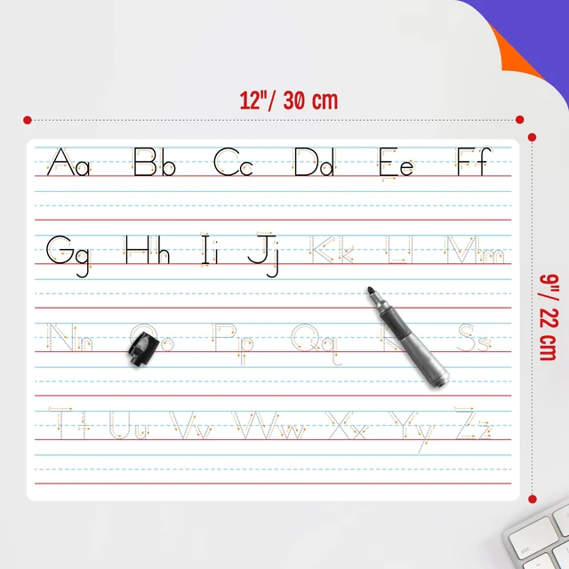 Alt view image 3 of 7 - 8 Packs Alphabet & Number Whiteboards, Double Sided Dry Erase Board Letters Numbers Tracing Writable and Erasable Handwriting Board for Kids, Students, Classroom and Home (Each Measures 12 x 9)