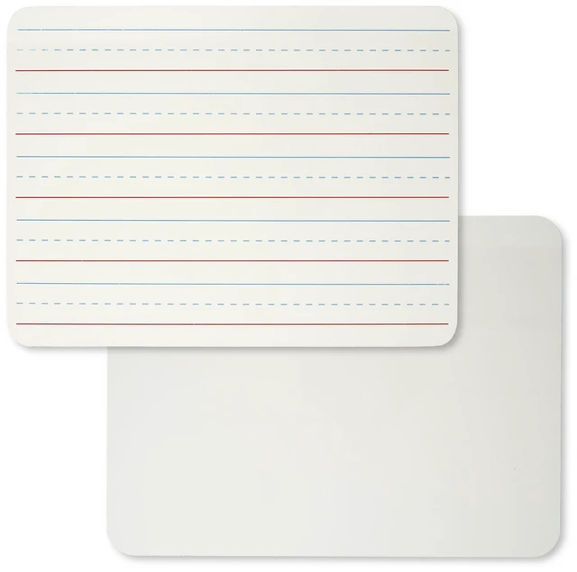 Main image of Dry Erase Board, Two Sided, Lined/Plain, 9" x 12" (35120)