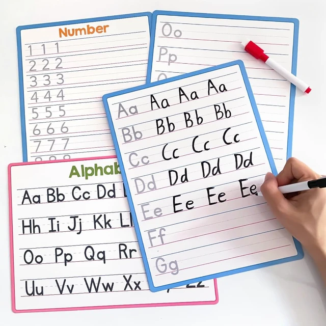 Alt view image 4 of 7 - Double Sided Dry Erase Handwriting Practice Boards Alphabet A-Z and Number 1-10 Tracing Board for Kids Write, Wipe, and Reuse Perfect for Kindergarten and Preschool