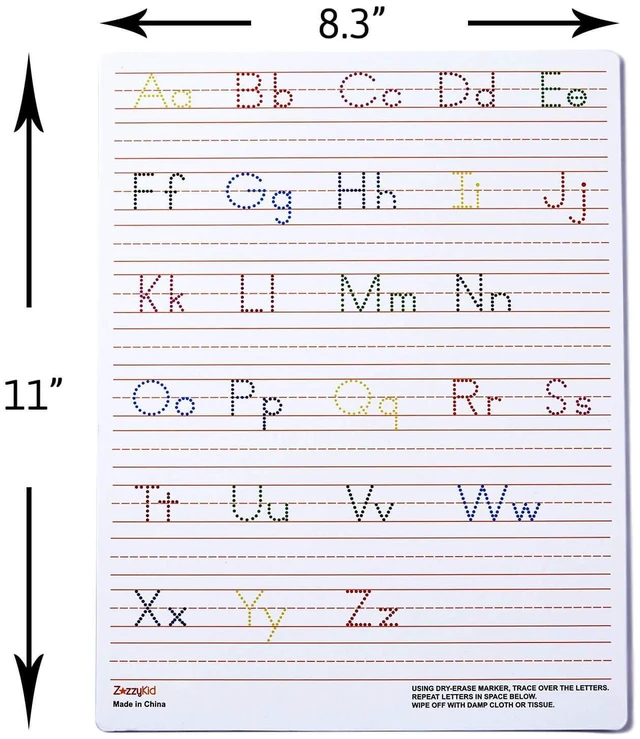 Alt view image 2 of 6 - Dry Erase Alphabet Tracing Board: Letter and Numbers Handwriting Practice for Kids Learning, Reusable Boards for Kindergarten and Preschool