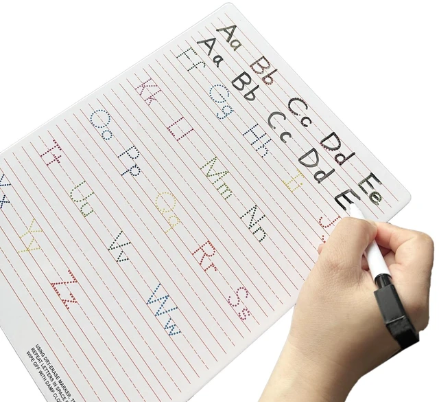 Alt view image 3 of 6 - Dry Erase Alphabet Tracing Board: Letter and Numbers Handwriting Practice for Kids Learning, Reusable Boards for Kindergarten and Preschool