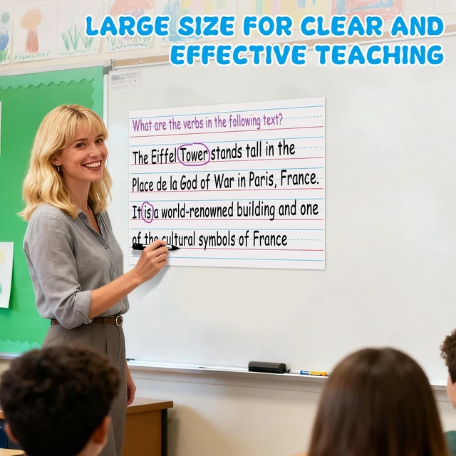 Alt view image 4 of 7 - Magnetic Handwriting Paper Large Magnetic Lined Paper for Whiteboard, 22" x 17" Primary Dry Erase Notebook Poster, Giant Early Writing Page for Classroom, Perfect Teacher Resource for Kids Learning