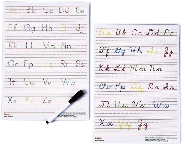 Main image of Handwriting Practice Letter Tracing for Kids: Board for Cursive & Printing Style with Dry Erase Marker for Preschooler - Reusable Wipe Clean ABC Alphabet Learn to Write, 8.3 x 11 Inches