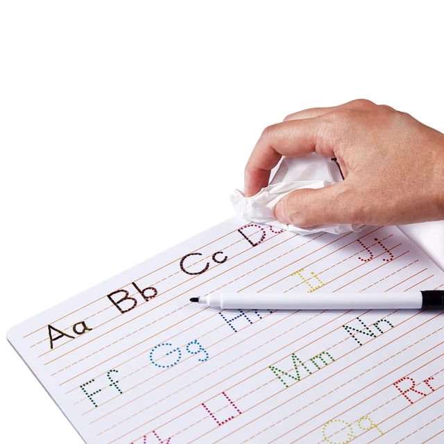 Alt view image 2 of 7 - Handwriting Practice Letter Tracing for Kids: Board for Cursive & Printing Style with Dry Erase Marker for Preschooler - Reusable Wipe Clean ABC Alphabet Learn to Write, 8.3 x 11 Inches