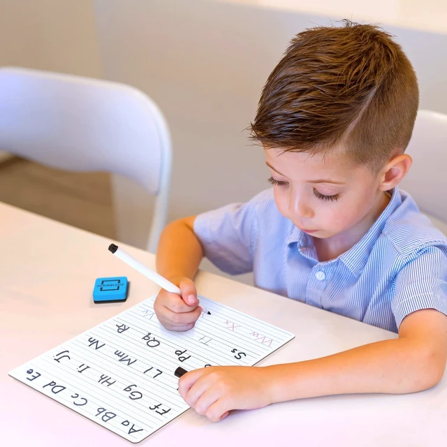 Alt view image 6 of 7 - 2 Pack Alphabet Tracing Board, Dry Erase Lapboard Ages 3 to 5 | Double Sided, Dotted Guided Letters and Numbers, Reusable Easy Clean Crisp Surface, Homeschool, Classroom and Siblings Ready