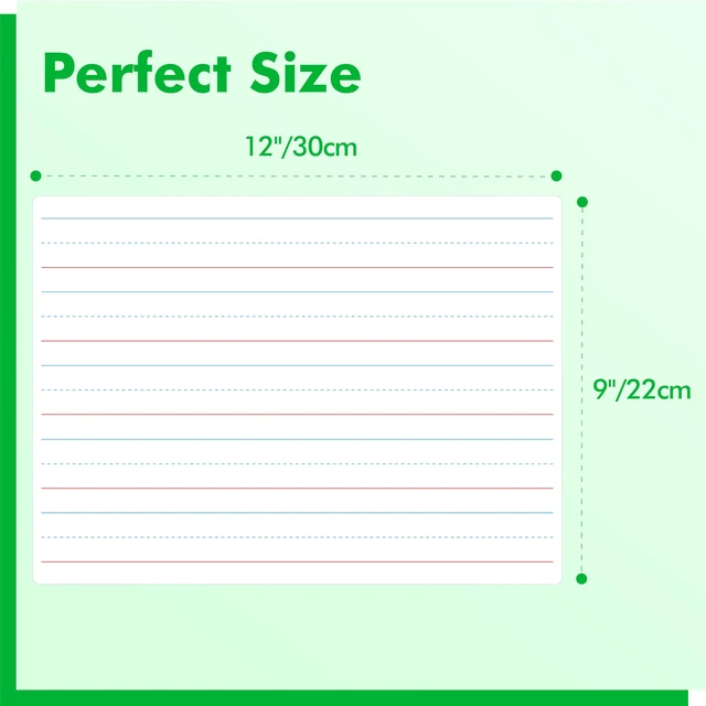 Alt view image 3 of 7 - 8 Sheets Dry Erase Lined Whiteboard, Double Sided Ruled Writing Board & Handwriting Practice Tool for Classroom, School, Office Supplies Whiteboard (9 x 12)