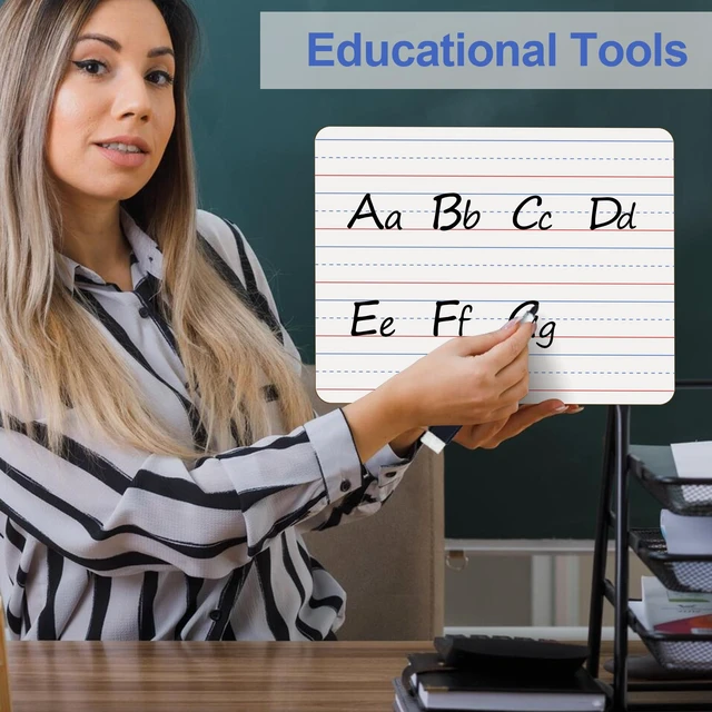 Alt view image 3 of 7 - Dry Erase Boards 25 Pack, Double Sided Small Whiteboards with Lines for Kids, Students, Teacher & Classroom Pack, 9"x12" Mini Individual White Boards Lined for Writing Math English Practice