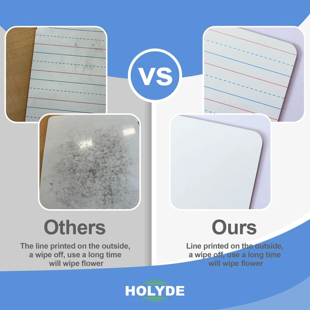 Alt view image 6 of 7 - Dry Erase Boards 25 Pack, Double Sided Small Whiteboards with Lines for Kids, Students, Teacher & Classroom Pack, 9"x12" Mini Individual White Boards Lined for Writing Math English Practice