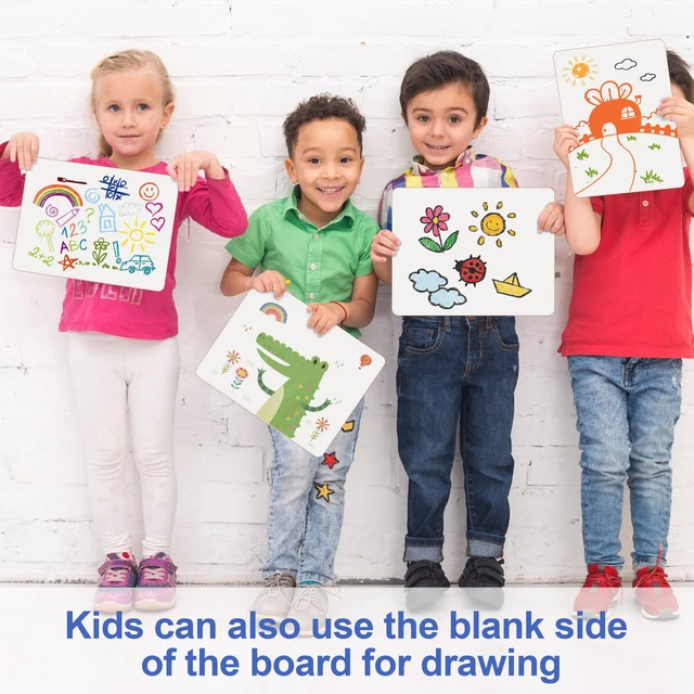 Alt view image 5 of 7 - Dry Erase Boards 25 Pack, Double Sided Small Whiteboards with Lines for Kids, Students, Teacher & Classroom Pack, 9"x12" Mini Individual White Boards Lined for Writing Math English Practice