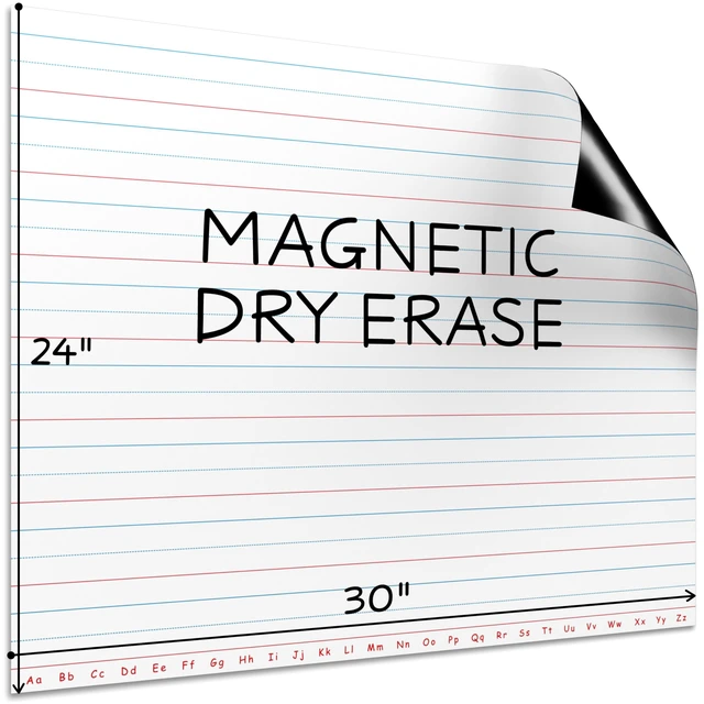 Alt view image 2 of 7 - 30x24 Large Magnetic Notebook Paper For Classroom Elementary Classroom Must Haves for Teachers Elementary Giant Dry Erase Magnetic Lined Paper for Whiteboard Third Fifth Grade Handwriting