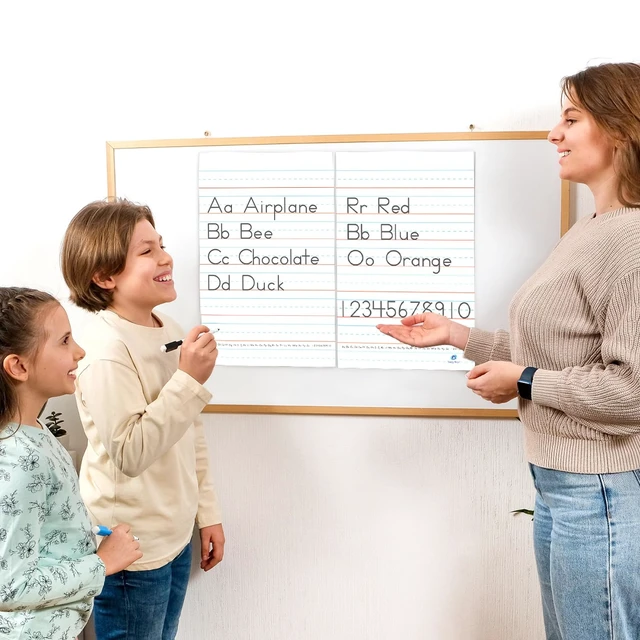 Alt view image 6 of 7 - Extra Large Magnetic Handwriting Paper - 23'x18' - Simply Magic | Jumbo Magnetic Notebook Paper for Whiteboard, Giant Magnet Lined Papers for Classroom, Giant Lined Dry Erase Chart