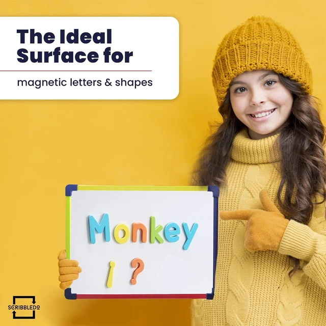 Alt view image 7 of 7 - 9 x 12 Magnetic Dry Erase Board with 4 Markers, Double Sided Hardboard with a Crisp Reusable Writing Surface for Color Coded Practice at Home or School