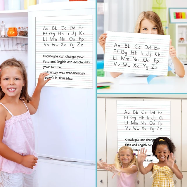 Alt view image 6 of 7 - Jumbo Magnetic Handwriting Paper 21.5x17in Dry Erase Handwriting Lined Paper for Classroom Whiteboard Accessories Writing Chart Page Giant Magnet Notebook Poster Homeschool Supplies Teacher Must Have