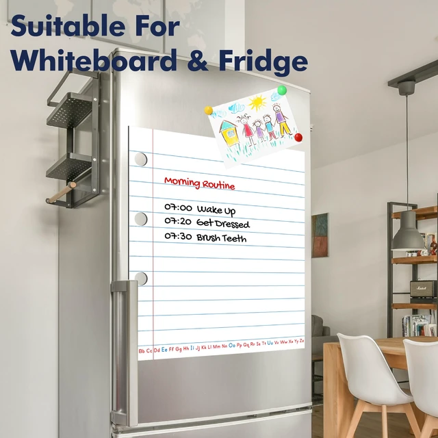 Alt view image 7 of 7 - Magnetic Notebook Paper, Erasable & Writable Handwriting Lined Paper Dry Erase Writing Strip Learning Tool for Classroom School, Whiteboard, Blackboard, Office Supplies (17 x 20)